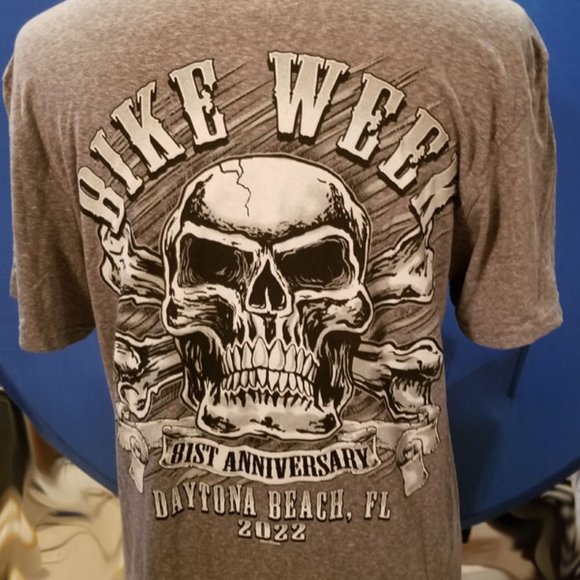 NWOT 2022 81st Anniv Bike Week Tshirt Skull design - Picture 2 of 7